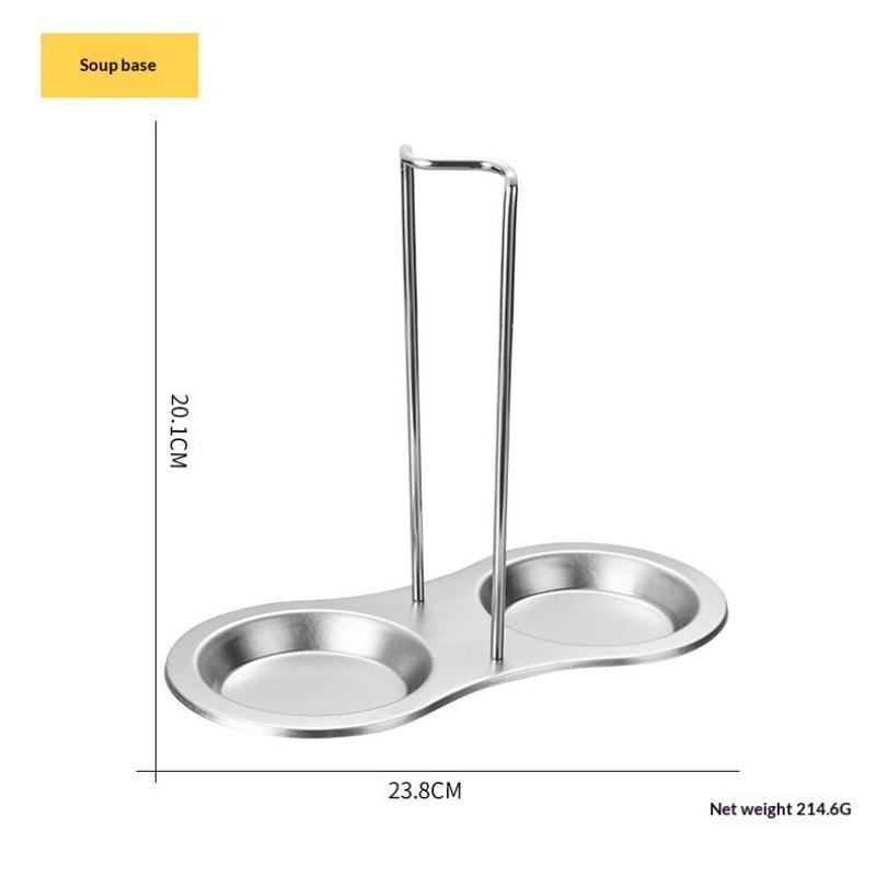 Stainless Steel Ladle Holder Golden Finish Non Slip Stable Base Easy Clean Waterproof Utensil Rack for Countertop Storage