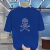Men's New Summer Cartoon Skull Print Short Sleeve, Cotton Basic Crew Neck T-shirt, Fashion Casual Short Sleeve Top