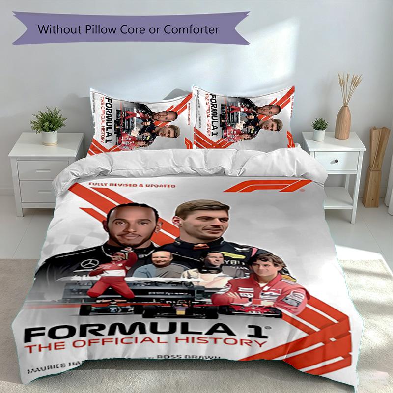 3pcs Racing Driver M-Max Verstappen Themed Duvet Cover Set, Includes 1 Duvet Cover and 2 Pillowcases,Skin-Friendly&Comfortable Fabric,Suitable Bedding