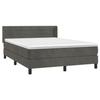 Lit avec sommier et matelas - Maison Exclusive - Velours gris foncé - 140x190cm - Tête de lit réglable