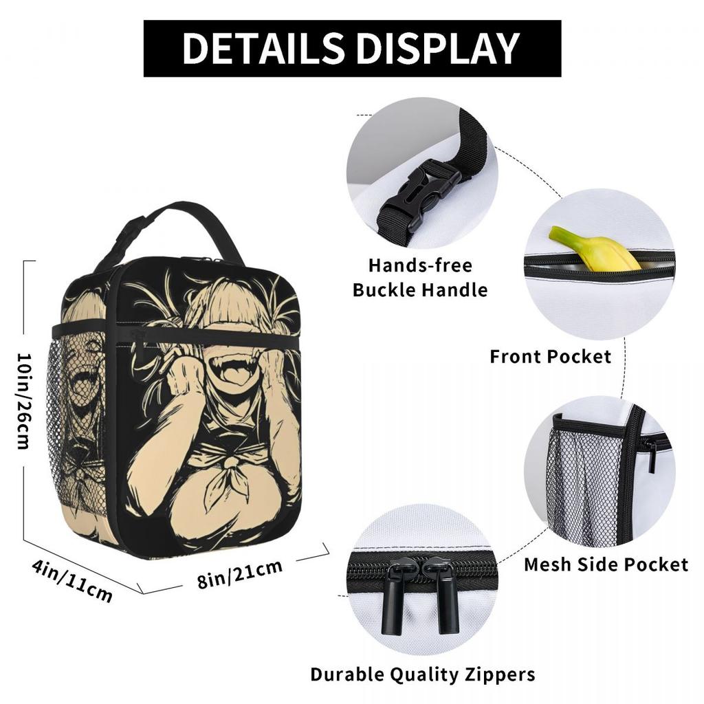 Anime My Hero Academia Print Lunch Bag Funny Lunch Box School Convenient Thermal Lunch Bags Graphic Cooler Bag