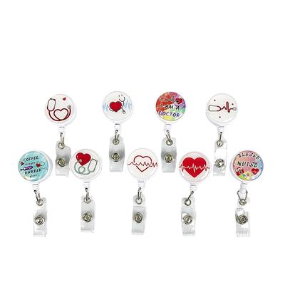Keyring Holder Stylish Badge Holder Retractable Badge Reel Lightweight Name Tag Clip For Hospitals Teachers Companies