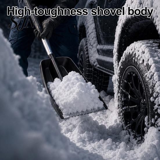 Heavy Duty Ice Scraper Car Snow Shovel with Extendable Handle, for SUV Telescopic Brush Truck Windshield, Scratch-Free Large Pivot Head Removal