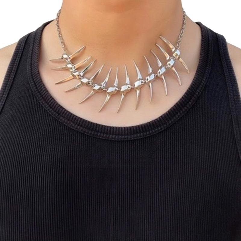 

Silver Fishbone Thorn Necklace Artistic Jewelry Item Sturdy Polish Finish Versatile Bracelet Accessory For Gift Giving