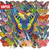 50 Colorful Butterfly Pet Transparent Sticker Hand Account Diy Decorative Material Sticker Waterproof
