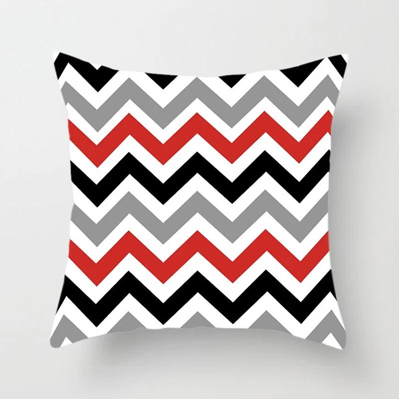 Black and Red Geometric Decorative Pillowcases Living Room Office Home Pillowcases Car Ornaments