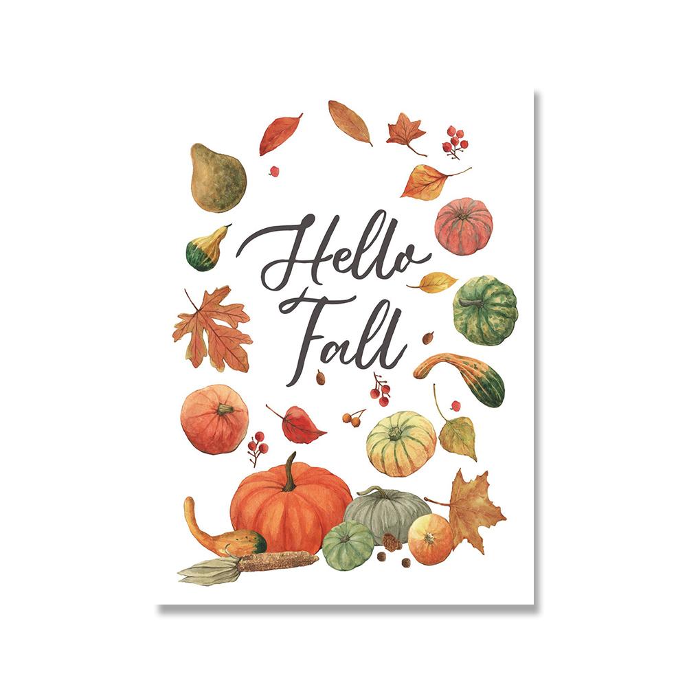 Halloween Fall Canvas Painting Thanksgiving Autumn Posters and Prints Watercolor Wall Pumpkin Art Pictures for Living Room Decor