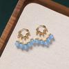 Original design earrings, natural agate pearls, retro earrings, ear buckles, medium and high-end earrings for women