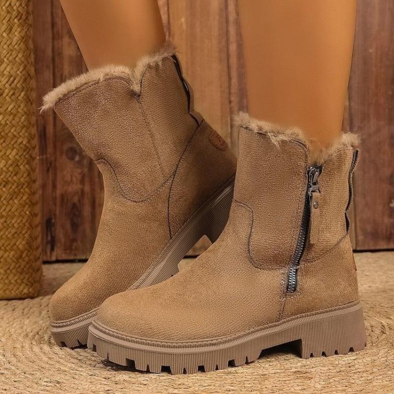 

Plus-size Shoes, Snow Boots, New Style Shoes, Fleece Shoes, Thickened Warm Side Zipper Cotton Boots, Women s Shoes 35 хаки