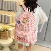 Schoolbag Korean version cute children's schoolbag new trendy texture large capacity backpack grid Japanese foreign style primary school bag