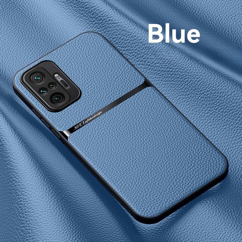 For Xiaomi Redmi Note 10 10S Case With Metal Plate Leather Case For Redmi Note10 Pro Max Note10 S Magnetic Car Holder Back Cover