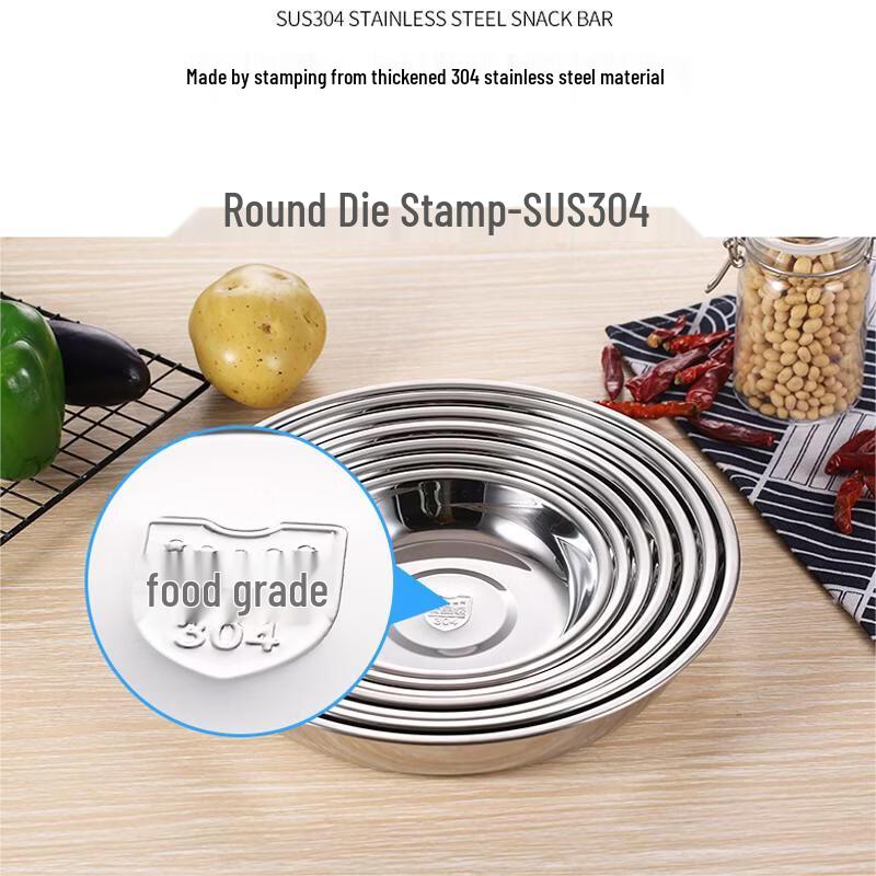 Qianxing 304 Stainless Steel Round Dinner Plates