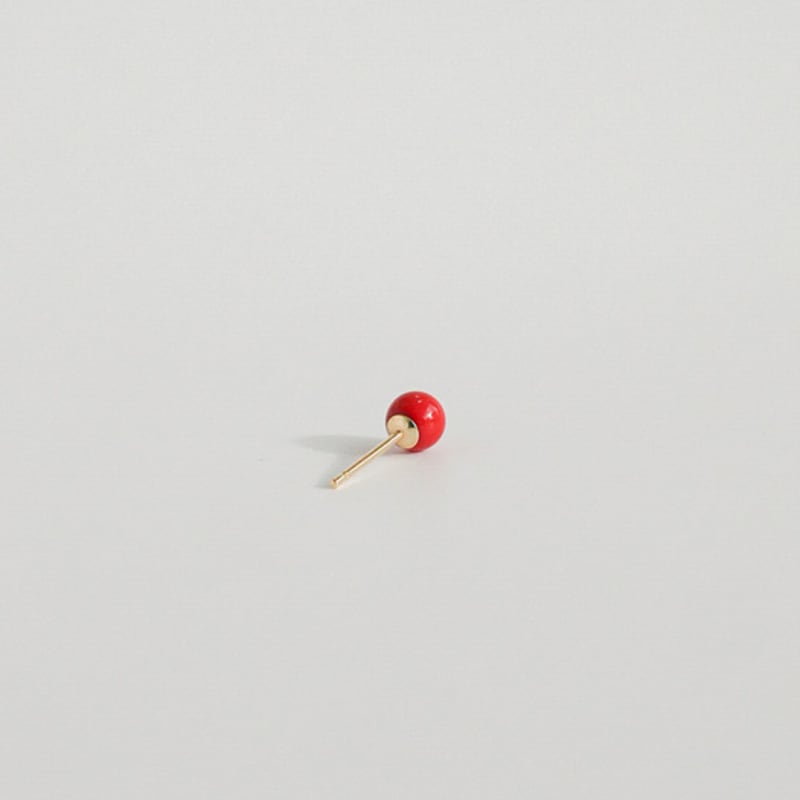modernlike 14K gold coral red pearl earrings