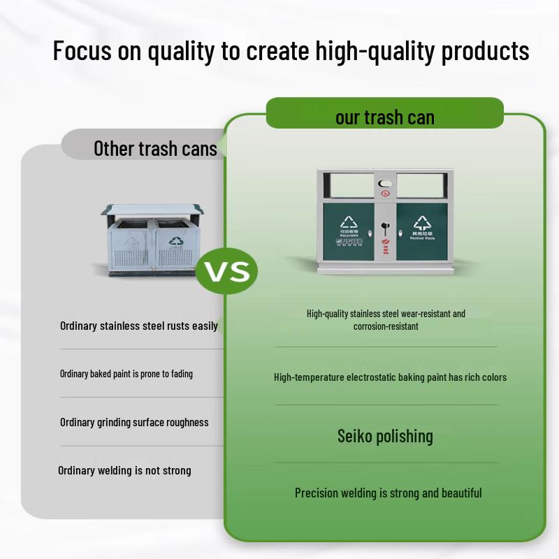 Outdoor Stainless Steel Recycling Bin with Wood Trim