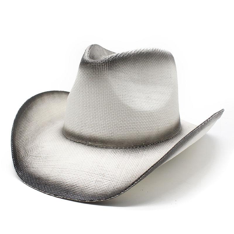 Hand Painted Straw Hat Summer Shade Straw Hat Rolled Brim Western Cowboy Hat Outdoor Beach Hat