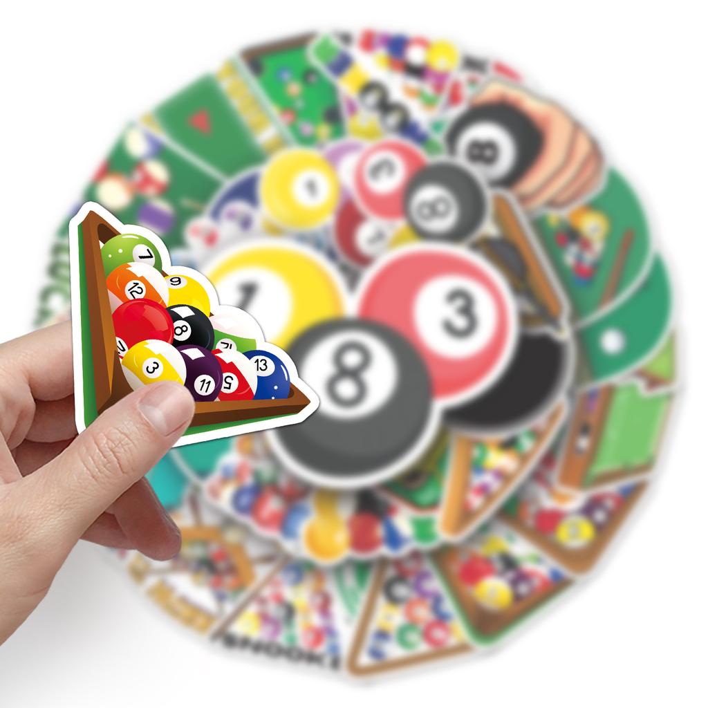 50 Billiards Doodle Personality Cartoon Sports Creative DIY Mobile Phone Case Suitcase Stickers Waterproof