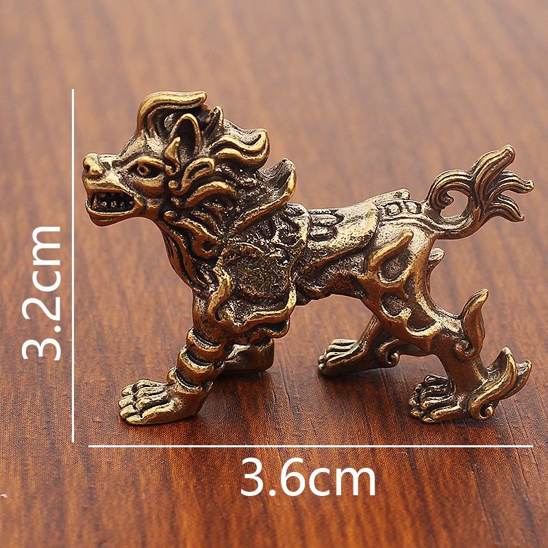 Brass Dragon Nine Sons Keychain and Yazi Taotie Car Ornament Gift