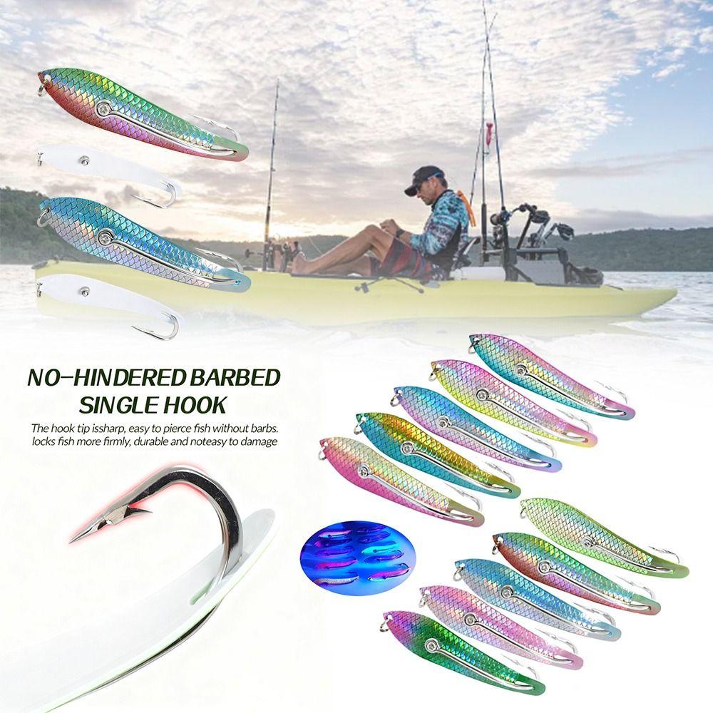 4.06 Inch Fishing Bait 3D Fish Scale Metal Sequin Bait Jig Lure Deep Sea Lure  Trolling Fishing