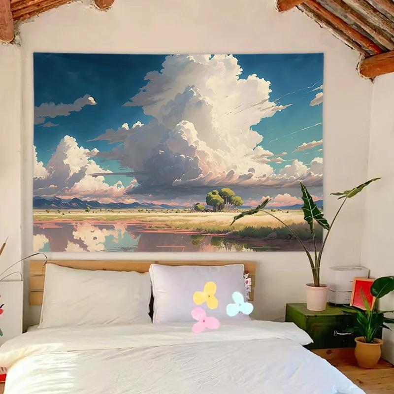 Sea View Mount Fuji Pattern Bedroom Living Room Tapestry Home Wall Decoration Tapestry