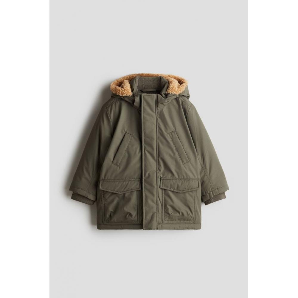

Парка с водоотталкивающим покрытием HM темно-зеленого цвета хаки