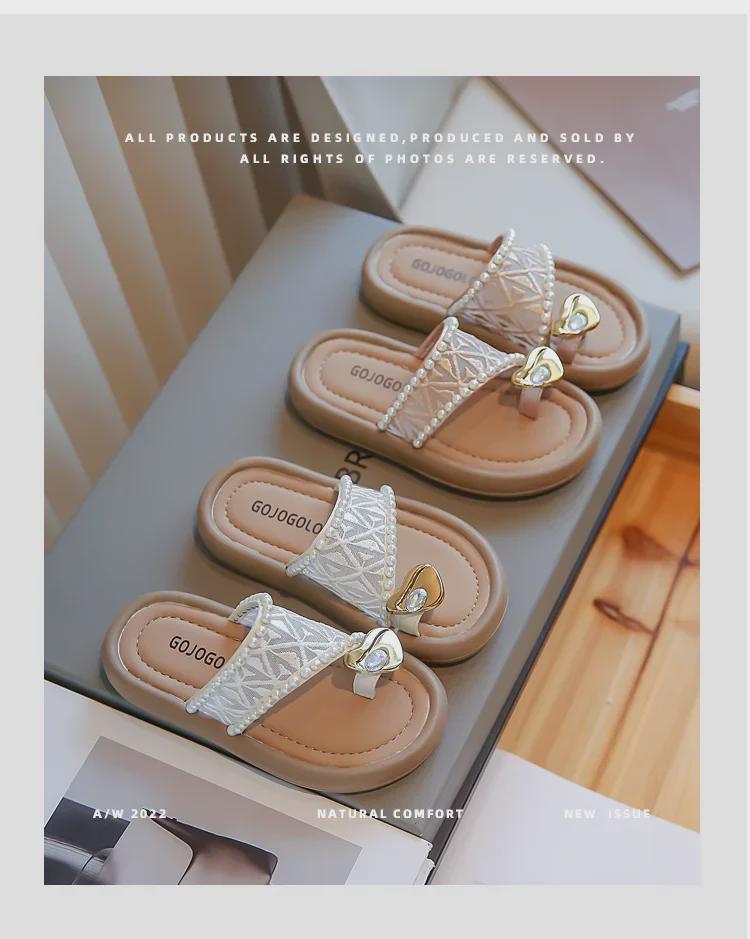 2024 Letní Korejský Styl Vílí Sandály: Venkovní pantofle s otevřenou špičkou a protiskluzovou podrážkou pro dívky