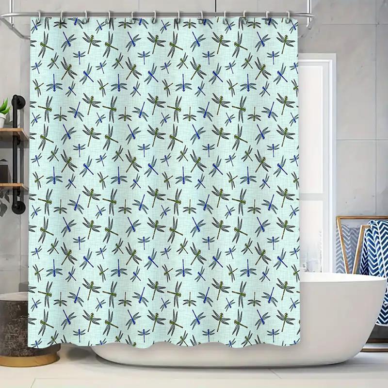

Bathroom Shower Curtain Nature Blue Green Trees Pattern Fabric Decor Waterproof Liner W60H190(CM)-1 Pcs