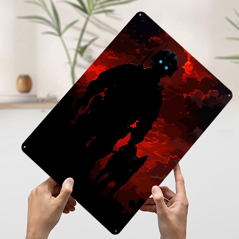 

Soldier and Dog Silhouette Metal Poster Customized Wall Art Retro Vintage Tinplate Signs for Wand Deko Bedroom Decoration Room 7.9x11.8In(20x30cm)