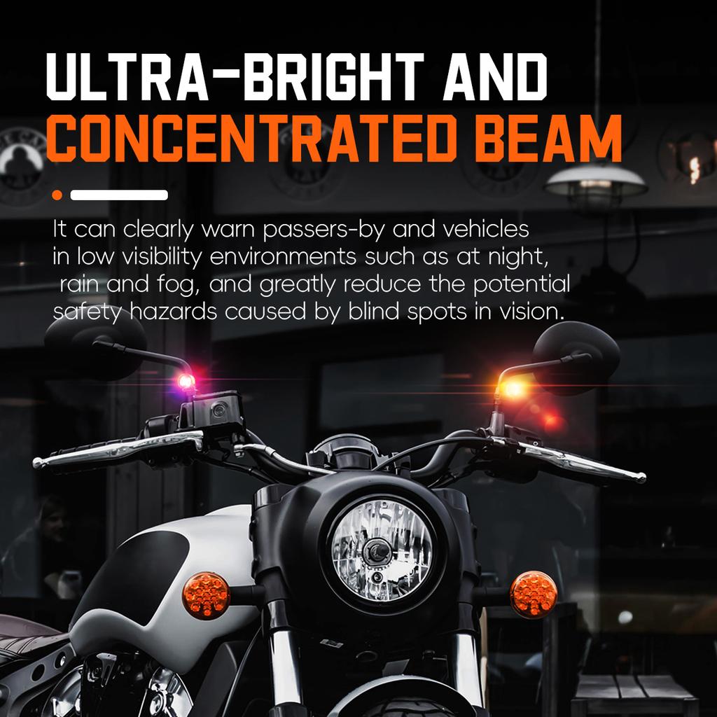 2PCS Motorcycle LED Strobe Light Super Bright Spotlight Headlight RGB Color Warning Turn Signal Auxiliary Motorcycle Accessories