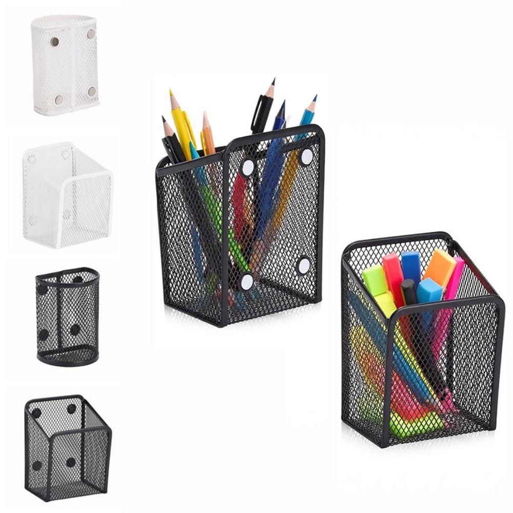 Mesh Magnetic Pencil Holder Large Capacity Metal Storage Box Magnetic Storage Box Whiteboard