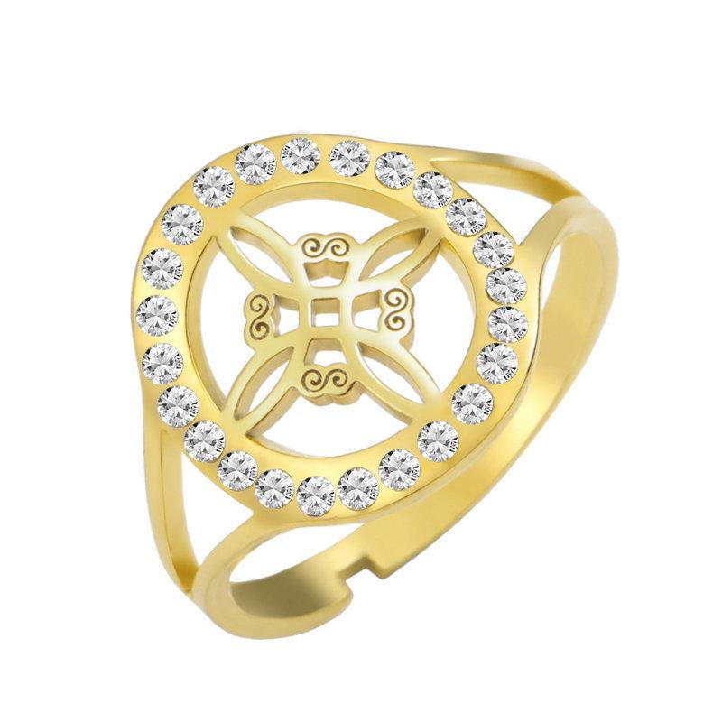 Miko Adjustable Stainless Steel Point Drill Open Ring - Versatile Hot-Selling Jewelry