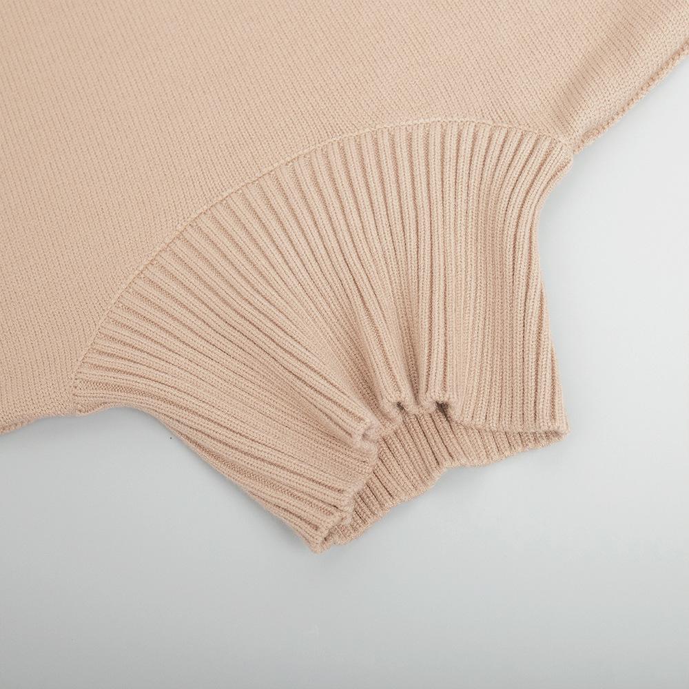 Women's New Autumn  Winter Patchwork Turtleneck Sweater Casual Oversized Thick Knit Pullover Sweatshirts for Women