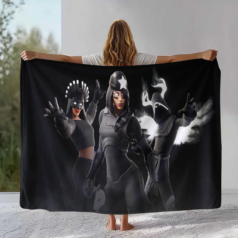 Game F-Fortnite Gamer Cartoon Flannel Blanket,Ultra Soft Warm Plush Throw for Home Bedroom Bed Sofa Cover Office Camping gift