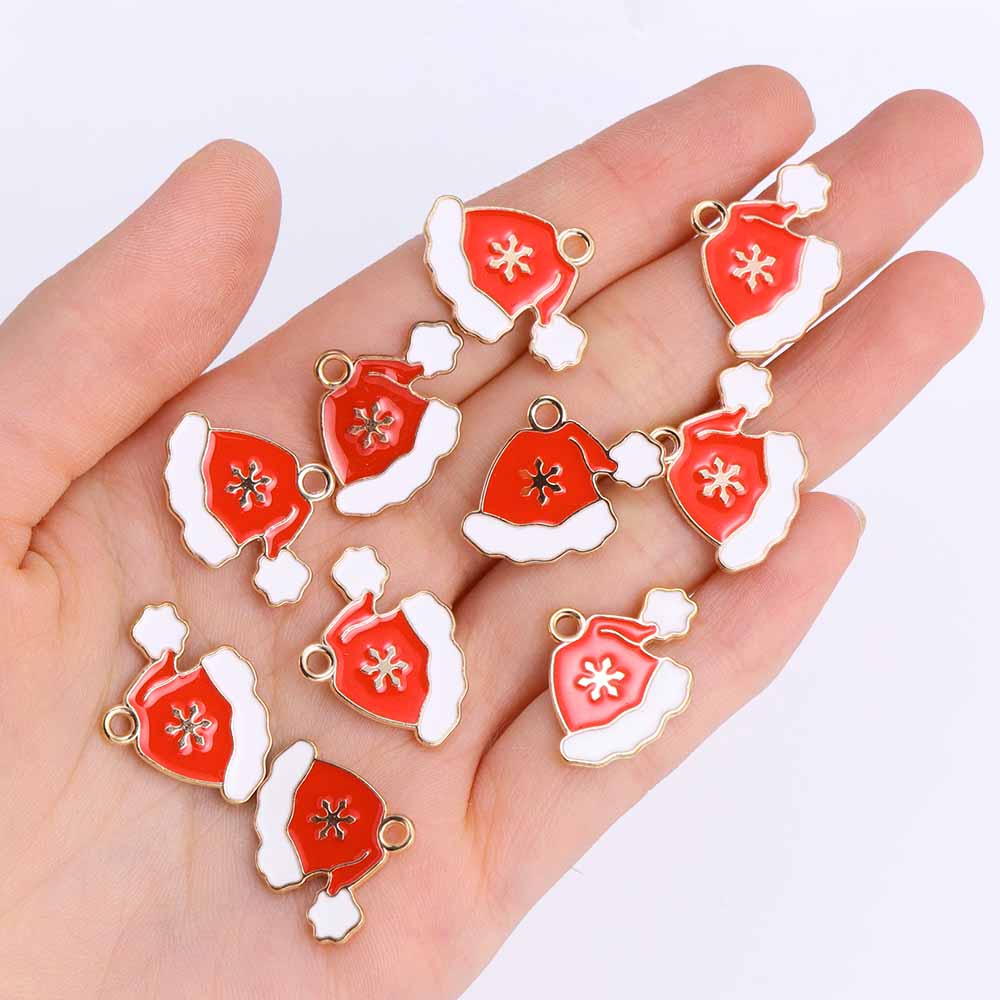 10Pcs Shiny Snowflake Charms Jewelry Making Women's Zircon Necklace Earrings Party Gift Festival Clavicle Chain Jewelry Pendant