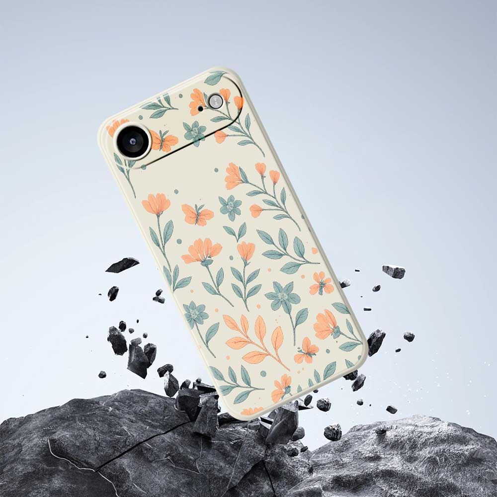 For iPhone 17 Air Case Yellow Flowers Pattern Printing Straight Edge TPU Phone Back Cover