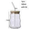 Ins Glass Cup Heat-resistant Drinkware Transparent Tea Juice Milk Coffee Mug Home Water Glasses Stripe Mug With Lid and Straw