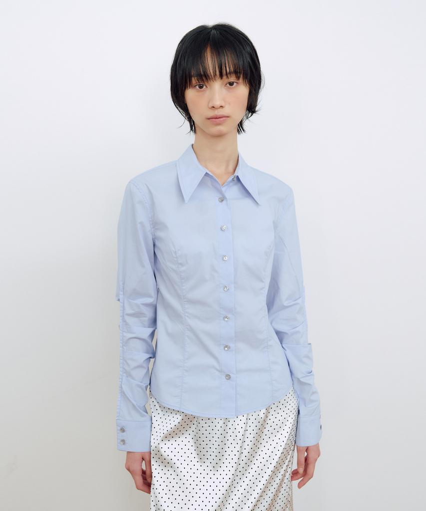 MA JOURNEE Pin-Tuck Shirt_Sky