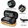 Pencil Bag Spacious Storage Secure Zipper 300D Polyester with Mesh Divider Pen Holders and Spacious Main Compartment for Students