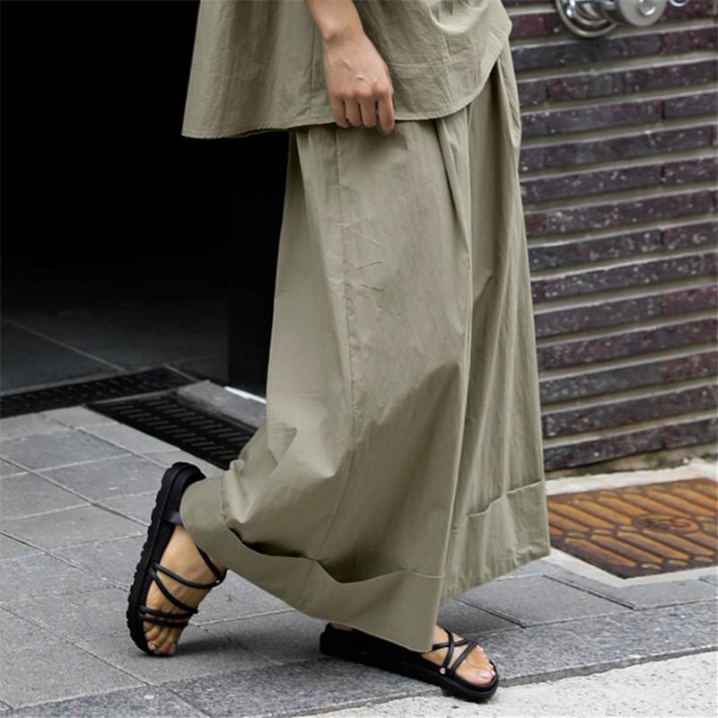 

Johnature Повседневные свободные брюки с широкими штанинами Летние эластичные повседневные модные женские брюки длиной до щиколотки XL