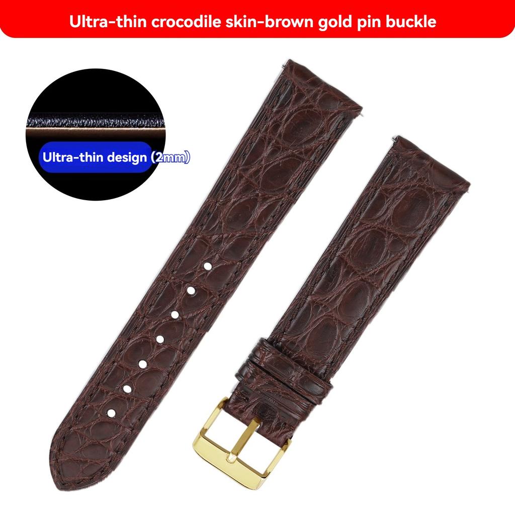 13-22mm High-end crocodile strap quick-release Cowhide base watchband ultra-thin soft unisex for Longines Rossini Cartier Omega