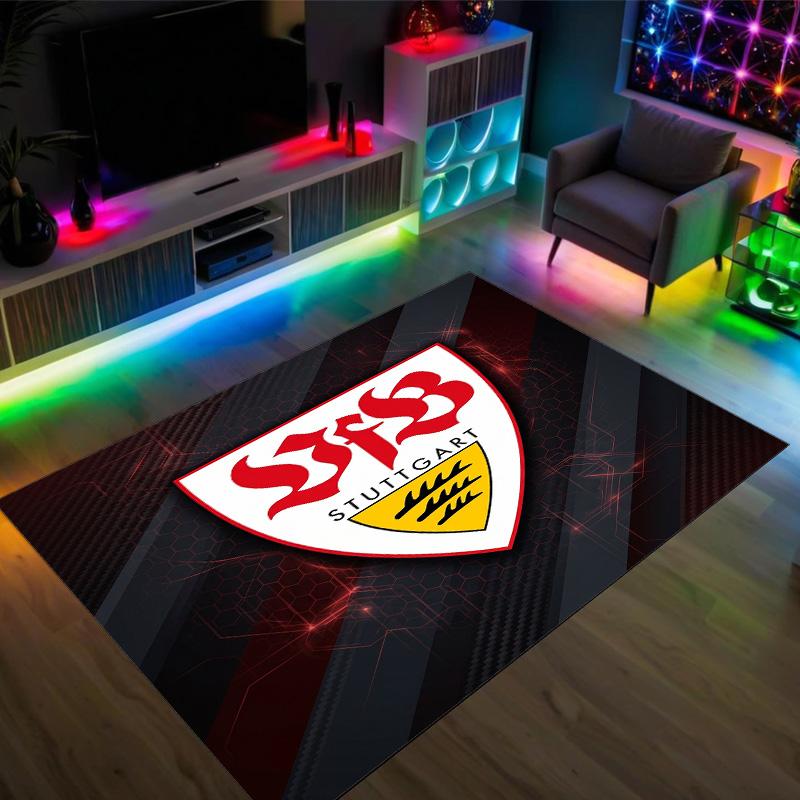 VfB Stuttgart Design Křišťálový Sametový Koberec Útulný Ne?Protiskluzová tištěná předložka do ložnice, obývacího pokoje, předsíně