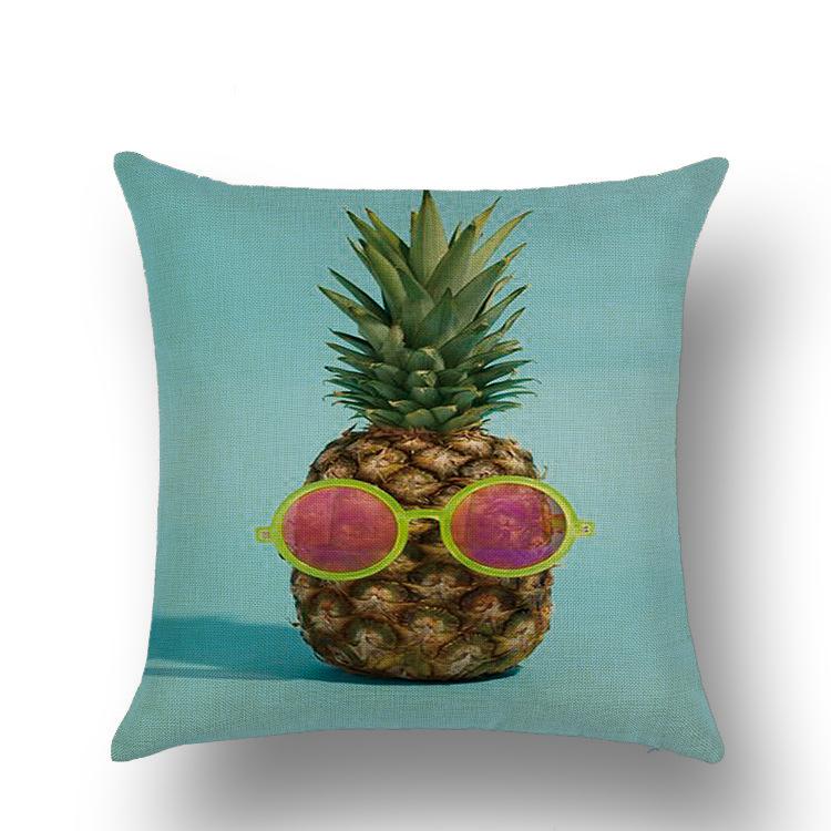 

Tropical Fruit Painted Pineapple Linen Pillow Pillow Case Casual Comfortable Car Sofa Office Cushion Cover 45*45cm