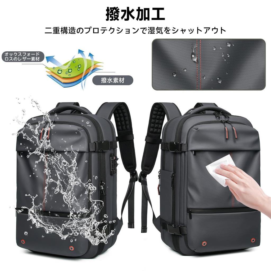Sea Choice Men's Business Backpack, Vacuum Compression, Expandable, 50L Capacity, Water-Repellent, Fits 17-inch Laptops and A4 Sizes, TSA Lockable,