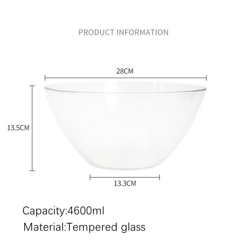 

4600 мл большая емкость закаленная стеклянная миска термостойкая для микроволновой печи кухонные миски для смешивания выпечки контейнер для хранения салата