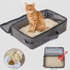 New Waterproof Foldable Cat Litter Box Zipper Lid Oxford Cloth Travel Litter Box Lightweight Easy Clean Cat Sandbox Home Use