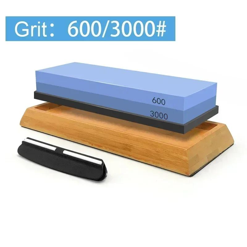 1-7Pcs Sharpening Stone Knife Sharpener Grit240-8000# Whetstone Professional Grindstone Set Wood Base Angle guide Polishing Set