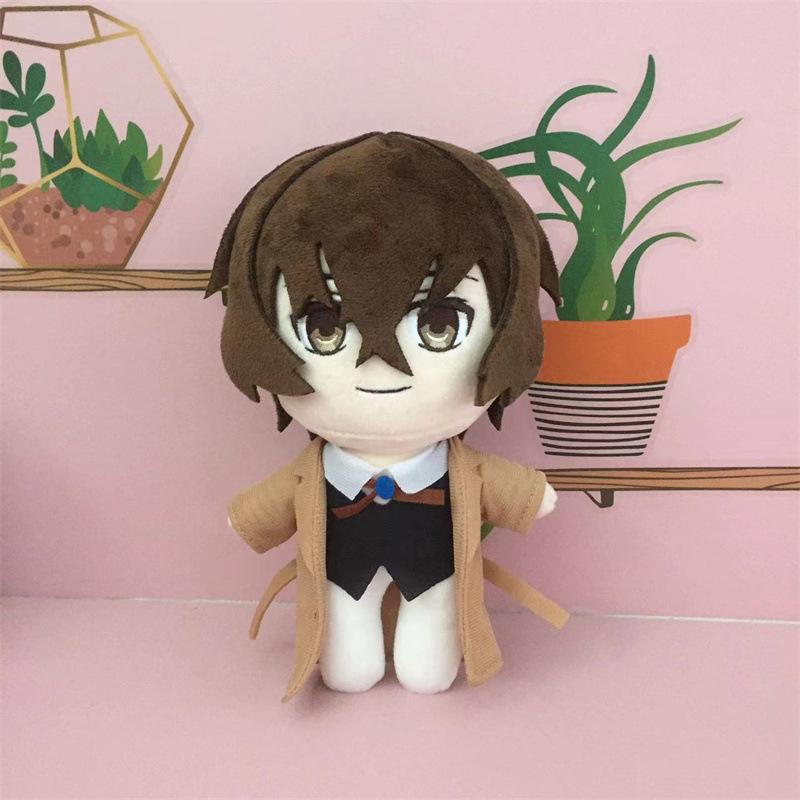 New Cute Bungo Stray Dogs Plush Dolls 20cm Dazai Osamu Nakahara Chuya Atsushi Kunikida Soft Stuffed Anime Figure Plushie Set Collectible Gift for Fans