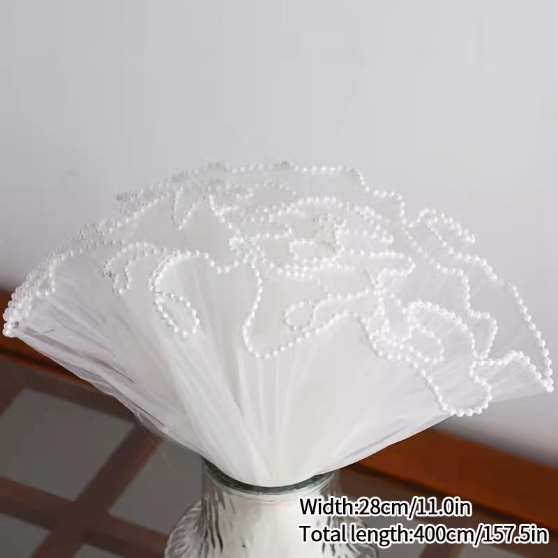 Corrugated Packaging for Bouquets with Pearls Mother's Valentine's Day Flowers Packaging Wave Edge Bouquet Gift Wedding Supplies