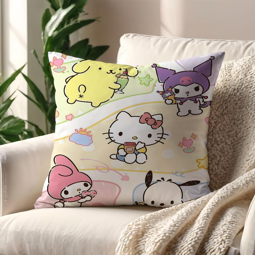 Kawaii Hellokitty And Her Friends Cushion Cover For Pillow Printing Sofa Decoration Home Car Room Shop Office Nordic Simplicity