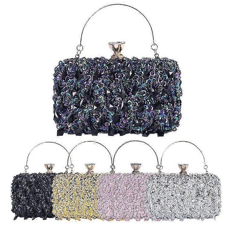 Women Wedding Clutch Rhinestone Bling Sequin Evening Bags Vintage Crystal Beaded Cocktail Party Party Purse