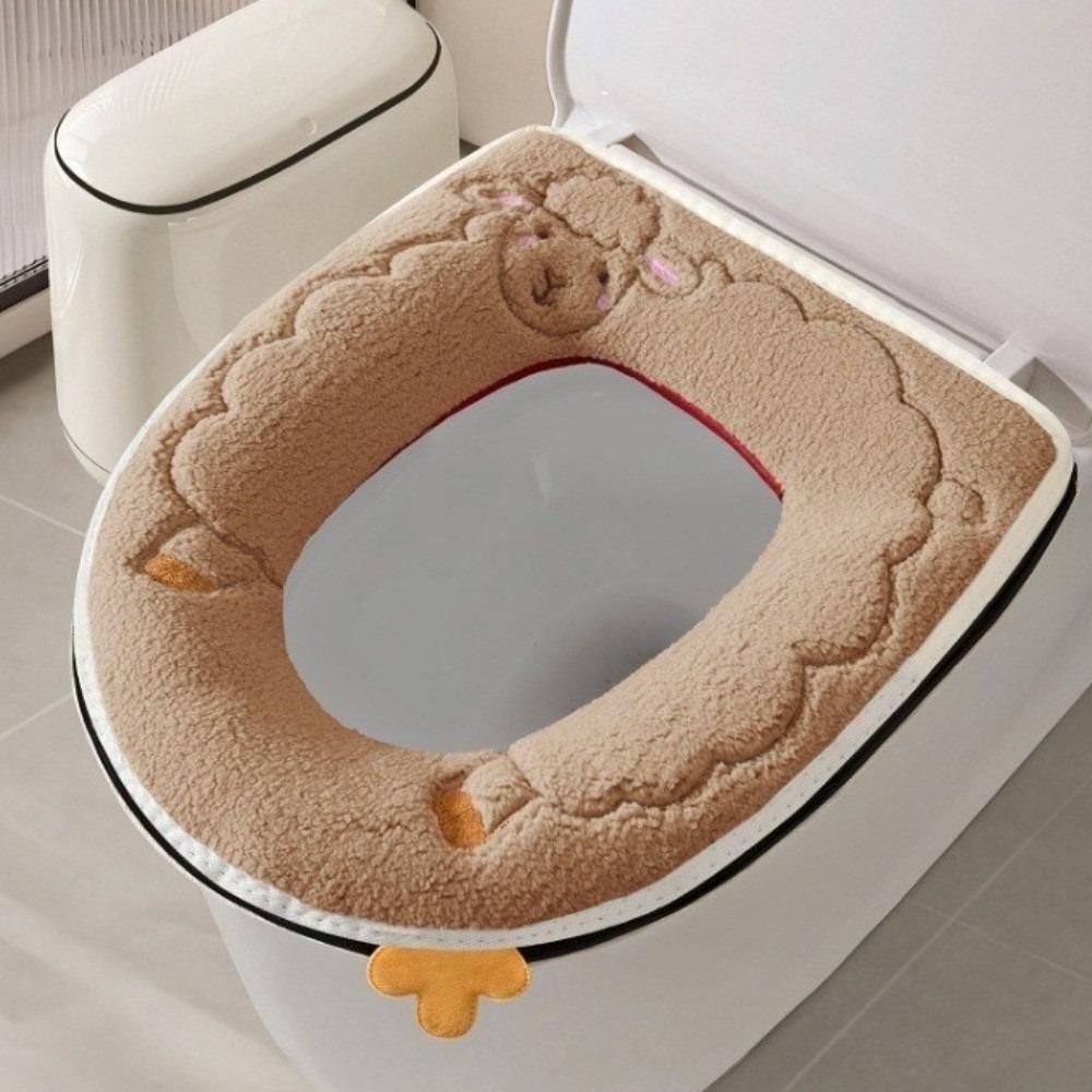 Skin-Friendly Plush Toilet Seat Thick Warm Toilet Seat Cushion Toilet Seat Cover All Seasons